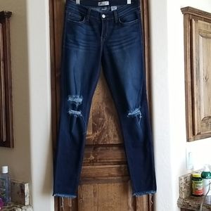 Distressed skinny jeans